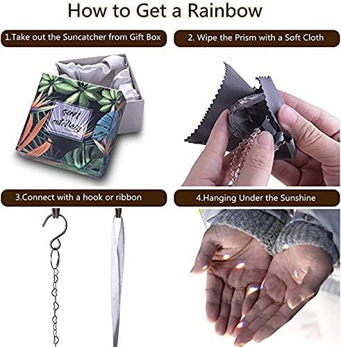 H&D HYALINE & DORA Suncatcher Window Hanging Tree of Life Heart Shaped Crystal Ball Prism Drop Pendant