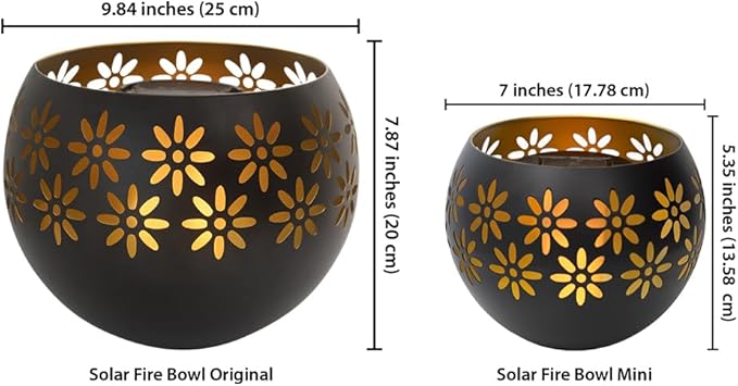 5.4” 4-Pack Decorative Metal Solar Patio Light with Flickering Flame, Waterproof Dusk-to-Dawn Garden Lantern, Matte Black