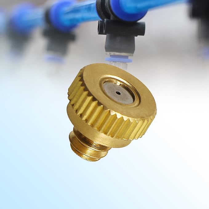 Aopin G 3/16 Brass Misting Nozzles 0.3mm / 0.011" Orifice Atomizing Mister Sprayer Nozzle Suitable For Outdoor Cooling,Garden Irrigation,Fountain, Crop Nutrient Injection, Greenhouse 16 Pcs