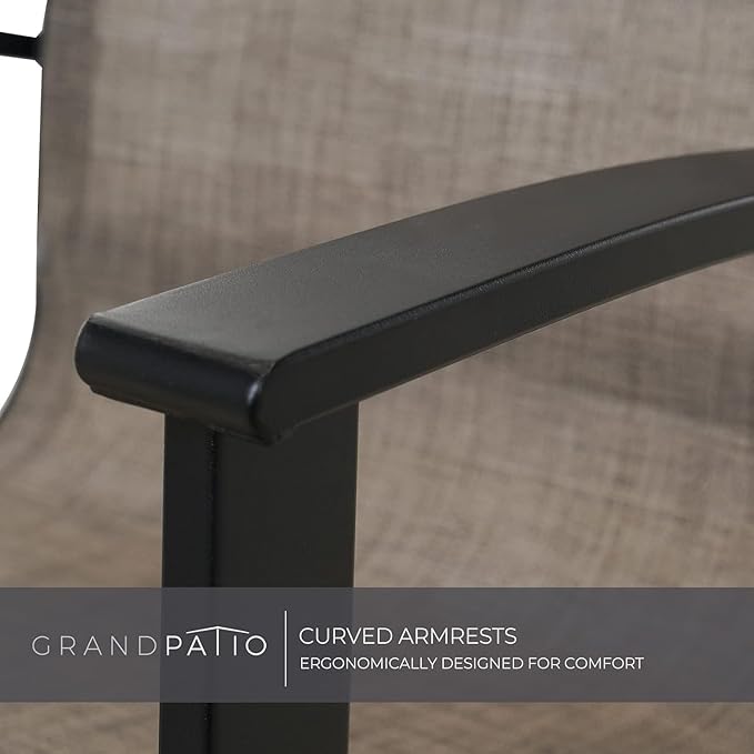 Grand patio Outdoor Swivel Dining Chairs 6-Piece Patio Dining Chair Set Mesh Sling Patio High Back Swivel Rockers, Mixed Coffee