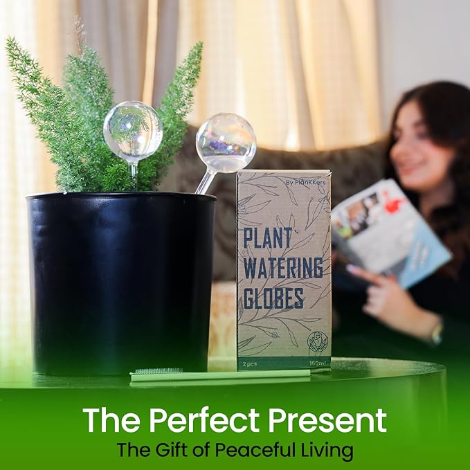 2 Pcs Iridescent Self Watering Globes, Glass Rainbow Plant Watering Globes, Self Watering Planter Insert, Automatic Plant Waterer Indoor, Plant Watering Devices, Plant Water Globes, Watering Bulb