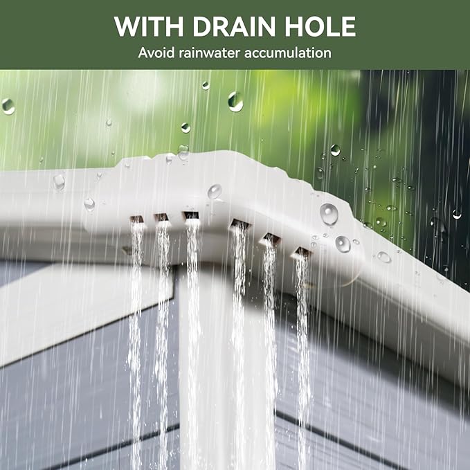 Aoxun 8 X 6.2 FT Resin Storage Shed Outdoor Plastic Large Garden Shed with Lockable Door, Floor for Backyard, Garden, Patio, Lawn, Grey (Grey, 8' x 6.2')