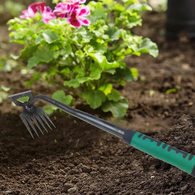 2Pcs Weed Puller Tool, Weeding Artifact Uprooting Steel Hand Weeder Tool for Garden Yard Farm - Durable Manganese, Manual Multifunctional Weeding Artifact Kit - 6 Teeth, Dual Purpose Puller