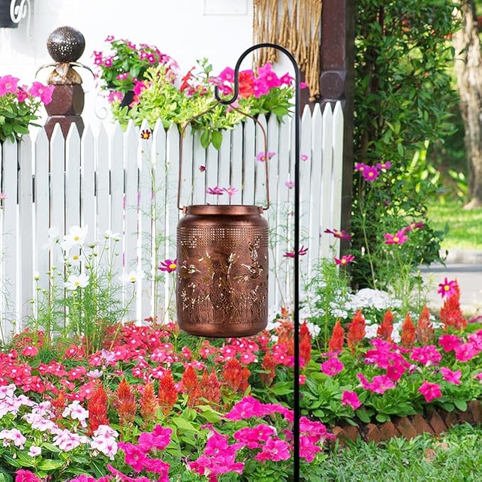 Hummingbird Solar Lanterns Outdoor Waterproof,Metal Garden Decor Hummingbird Gifts Hanging Solar Lanterns Outdoor Lights for Patio, Yard, Poch,Table Birthday Gifts for Women Mom