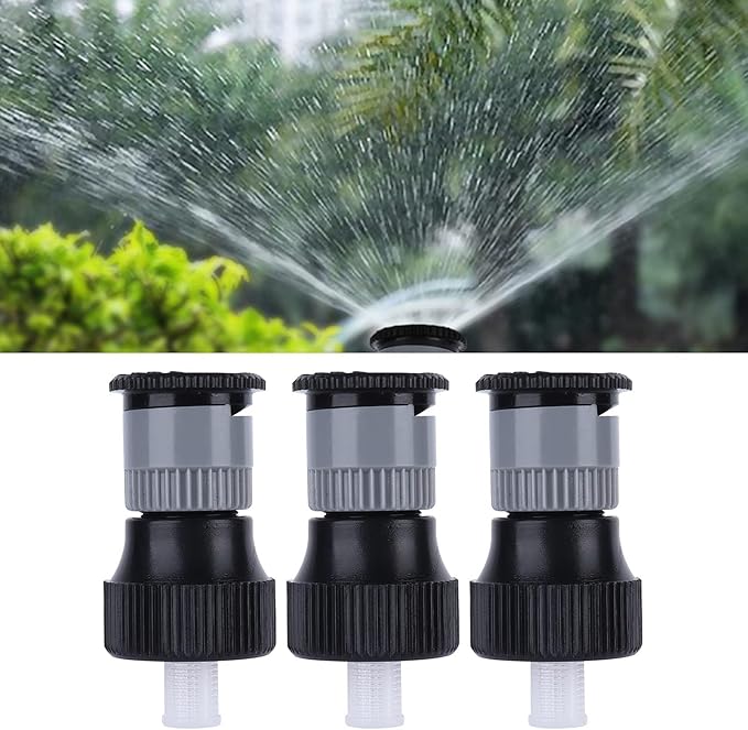 6PCS Lawn Sprinkler Garden Sprinkler, 360° Rotating Buried Spray Nozzle Large Area Coverage Automatic Lawn Sprinkler Heads G1/2 Female Thread Adjusted Watering Sprinkler for Lawn Yard Garden Planter