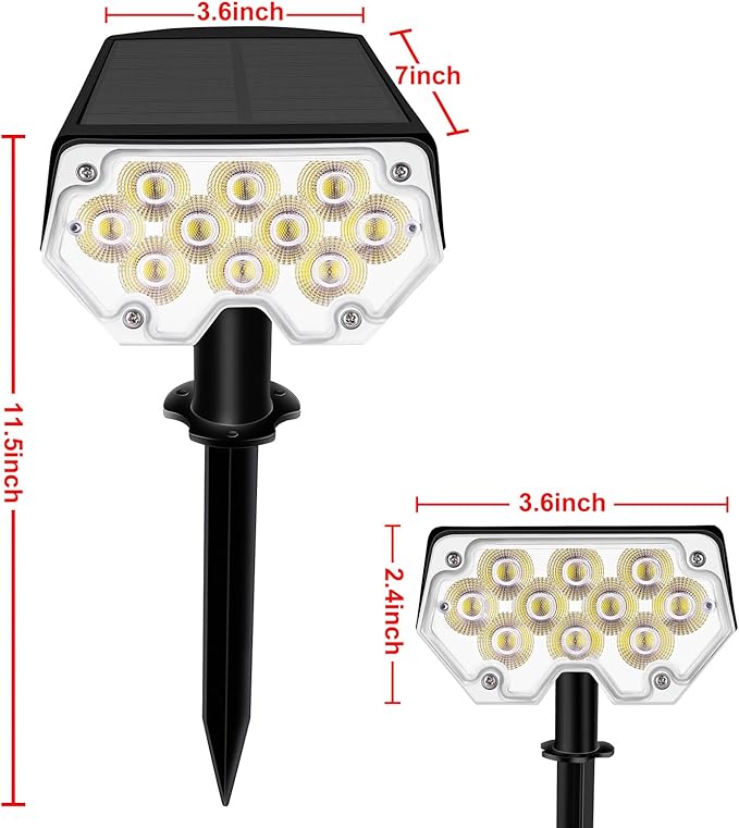 All-New Solar Spot Lights Outdoor Waterproof,20 LEDs Solar Tree Lights with 2 Modes, Landscape Spotlights for Pathway, Patio, Garden, Trees, Pool(4 Pack,Warm Light)