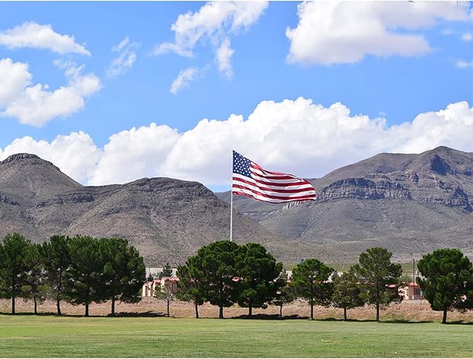Homissor American Flag 6x10 Ft Large US Flags Embroidered Stars 6x10 Foot Flags USA Heavy Duty Outdoor Made of Nylon Sewn Stripes with 3 Brass Grommets