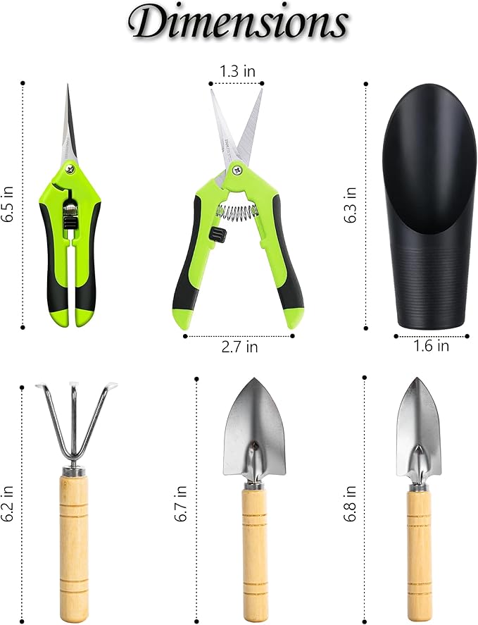 5Pcs Succulent Tools Mini Garden Small Gardening Tools Indoor, Pruning Shear Gardening Scissors, Hand kit for Bonsai, Cactus, Fairy, Houseplant of Transplanting, Repotting, Seedling Soil