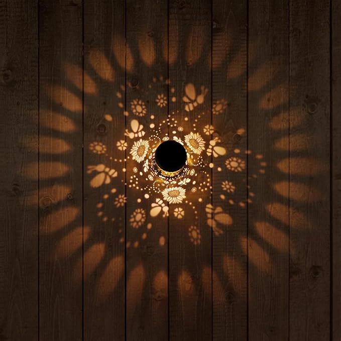 4 Pack Bee Solar Lanterns Outdoor Waterproof, Metal Hanging Lights Decorations for Garden Yard Lawn Patio, Bee Gifts for Women Mom Grandma Aunt Mother in Law Christmas