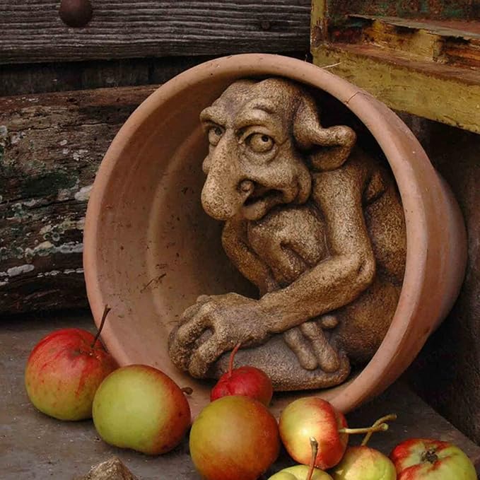 Gargoyle Sculpture Statue,Gothic Stone Decor Statue,Outdoor Patio Yard Lawn Porch Decor, Gothic Sculpture Ornament