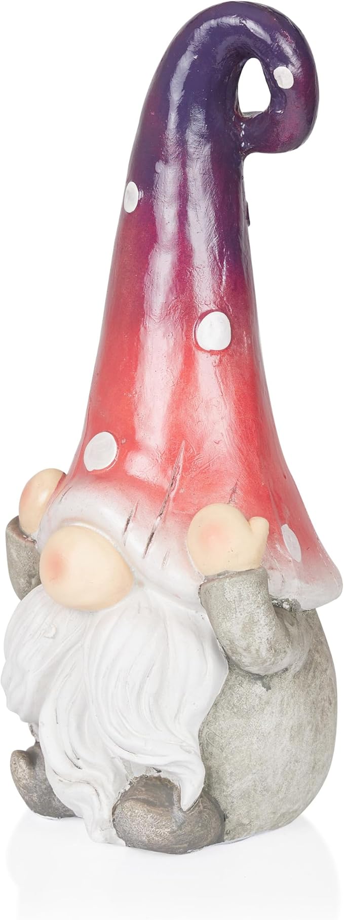 Alpine Corporation - 18” Tall Outdoor Garden Gnome Yard Decoration - Hear No Evil Gnome Statue – Lawn Statuary with Ombre Hat - Durable, Weatherproof Décor for Patio & Deck