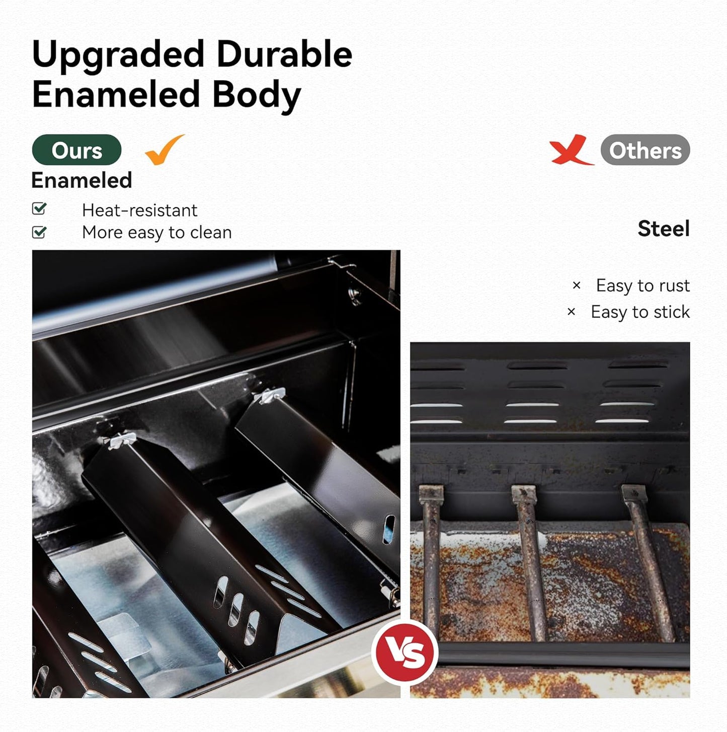 5 Burner Griddle Grill Combo, 2 in 1 Propane Gas BBQ Grill with Porcelain-Enameled Cast Iron Grates & Pan, Outdoor Flat Top Griddle, 695 Sq. In. Propane Barbecue Grill for Patio Backyard Balcony