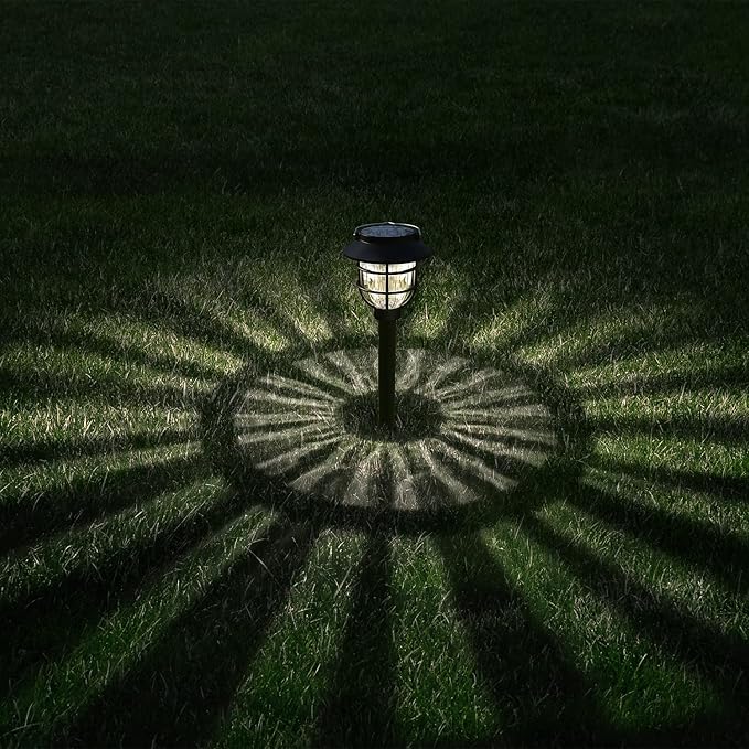 2 Pack Solar Pathway Lights Outdoor - Bright Solar Powered Garden Lights with Warm White LED, Auto On/Off Waterproof Path Lights Decorative, Landscape Lighting for Yard Patio Walkway Driveway