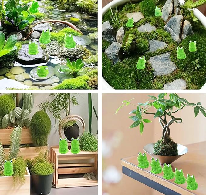 220 Pcs Mini Frog Figurines Miniature Resin Frogs,Mini Frogs Bulk Fairy Garden Moss Landscape Ornaments for Outdoor Decoration,Home Décor