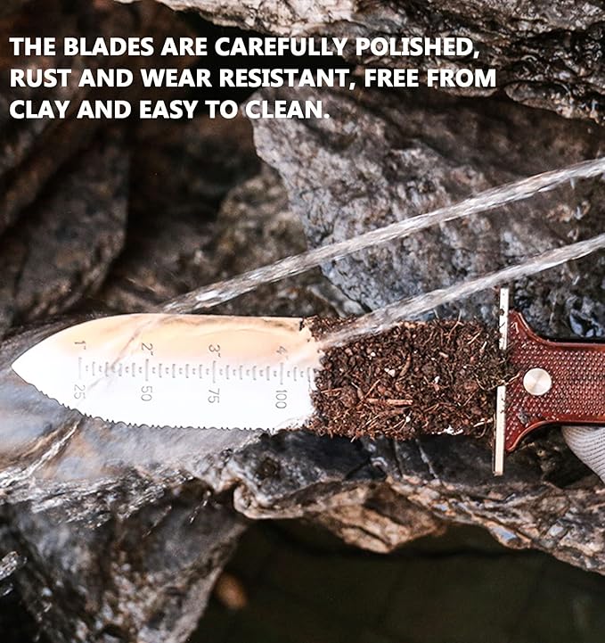 Gardening Hori Hori Garden Knife - Gardening Knife,Soil Knife, Serrated Side Weeding Knife,Digging Knife,Garden Knives With Sheath,Full Tang Hori Hori Knife