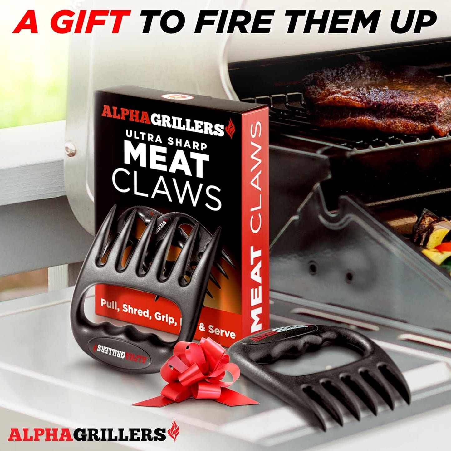 Alpha Grillers Meat Shredder Claws - Grilling Accessories Gifts for Men Dad Him Husband Son Boyfriend Birthday - BBQ Accessories Grill Puller for Cooking Shredding Barbecue Smoker Pulled Pork Chicken