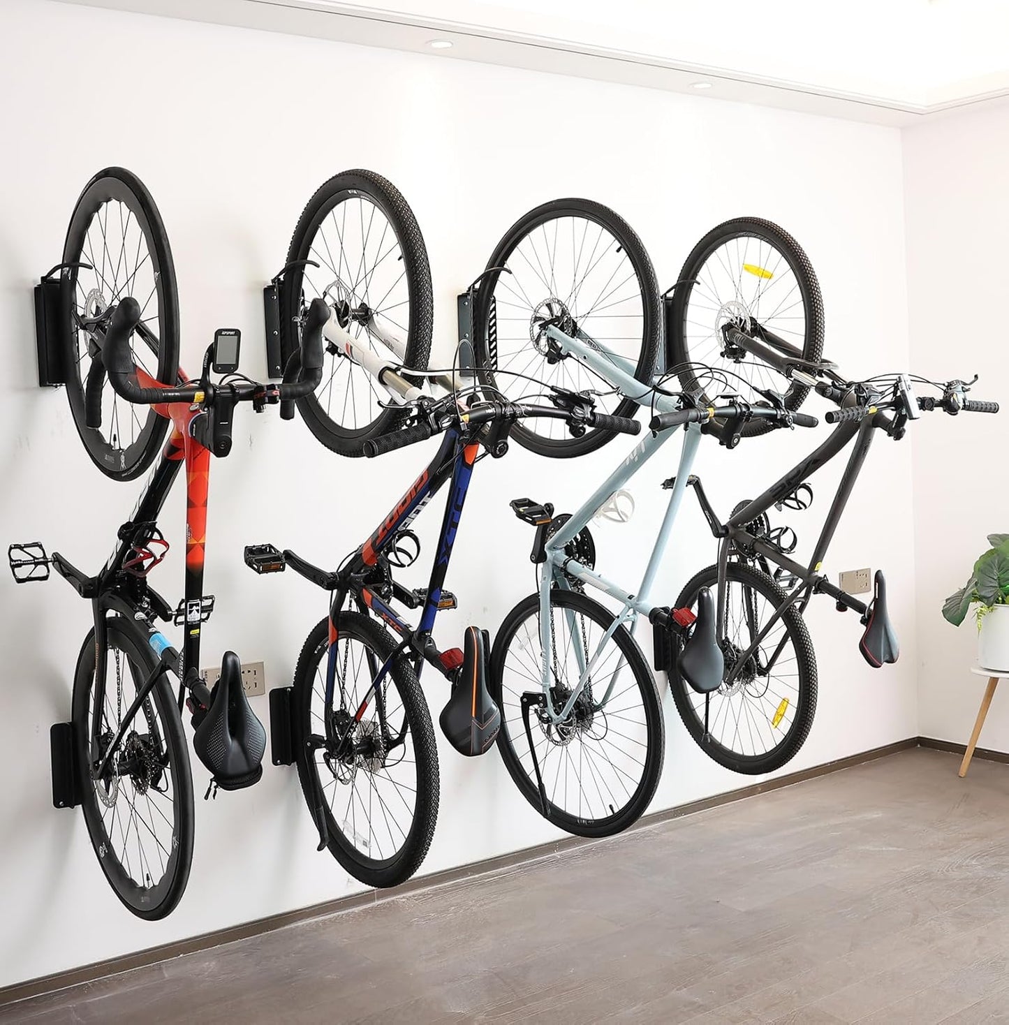 All Metal Bike Wall Mount Vertical, Swivel Bike Hangers For Garage, Bike Rack Garage Wall, Bicycle Hooks, Garden Indoor Outdoor Storage, All Metal (1Pack)