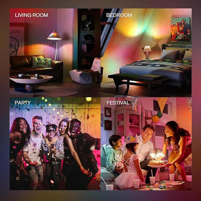 Hompavo Upgraded Dimmable LED Stained Glass Light Bulb, Hand-Painted Colorful E26 A19/A60 3.5W, for Party, Halloween, Christmas, Home, Room, Garden, Balcony Decoration, 2 Pack