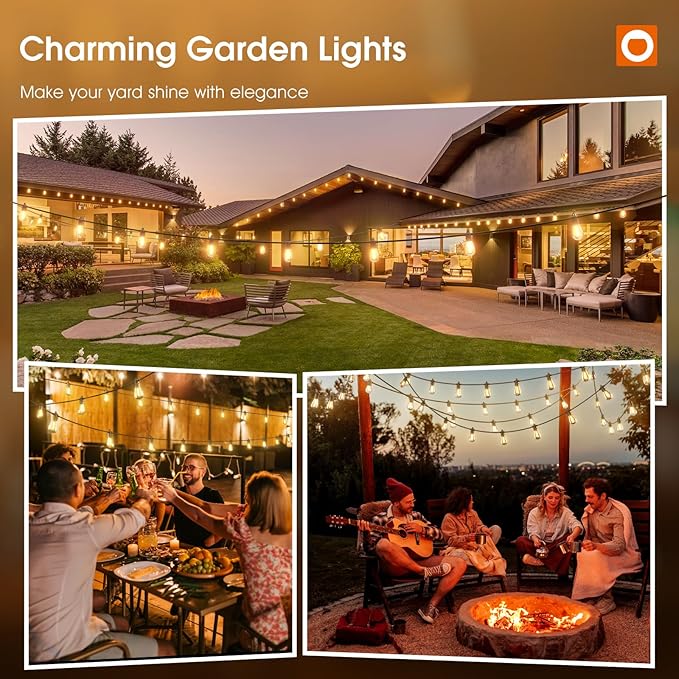 addlon 36FT LED Outdoor String Lights with 12 Edison Vintage Shatterproof Bulbs, Commercial Grade Patio Lights, IP65 Waterproof for Balcony, Backyard and Garden, Warm White