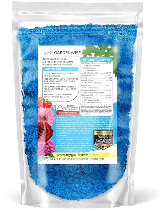20-20-20 Water-Soluble Fertilizer – Powder for Liquid Plant Food for Indoor & Outdoor Plants, Orchids, Vegetables, Lawns, Flowers – 20 20 20 Fertilizer 1/2 Quart (1 lb)