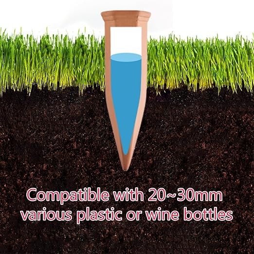 4 Pack Plant Watering Devices, Tulip Flower Shape Terracotta Watering Spikes, Vacation Self Watering Planter Insert, Terra Cotta Watering Spike for Indoor Outdoor Plants