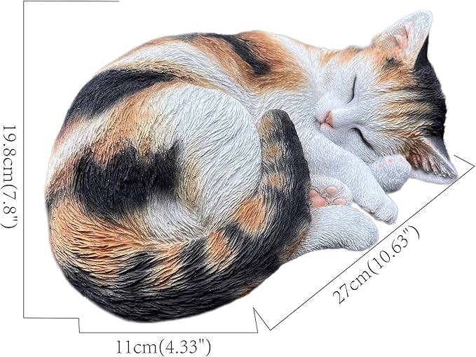 Hi-Line Gift Ltd. Sleeping Calico Cat Garden Statue