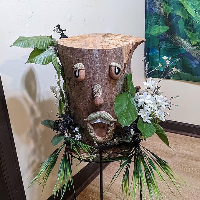 2 Pack Tree Faces Decor Outdoor, Tree Face Outdoor Statues Old Man Tree Hugger Bark Ghost Yard Art Garden Decoration, Tree Decorations Outdoor for Halloween Easter Garden Creative Props