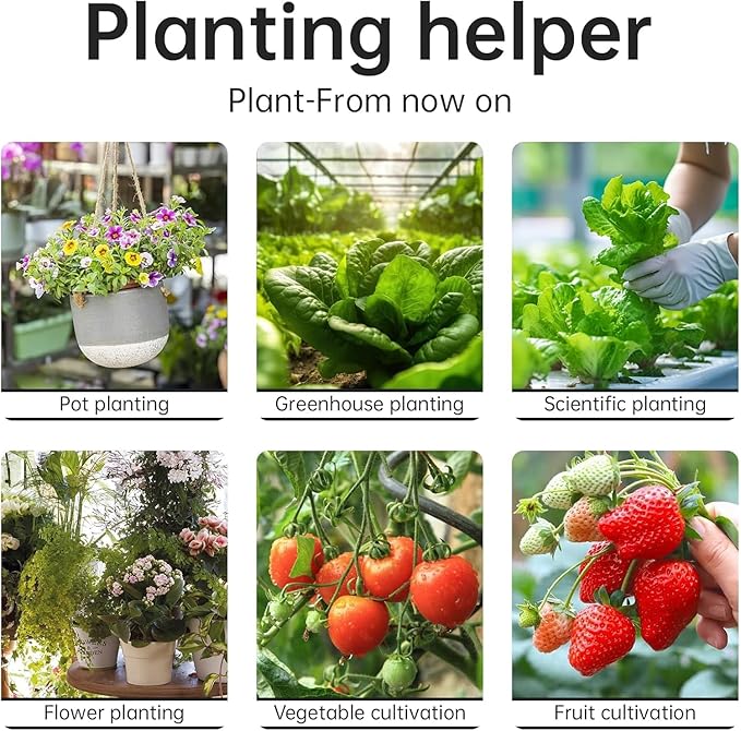 6-in-1 Soil Moisture Meter, pH/Temperature/Soil Moisture/Sunlight/Air Humidity/Soil Fertility Soil Tester for Farming, Gardening, Lawns and Outdoor Plants (2*AAA Battery Needed)