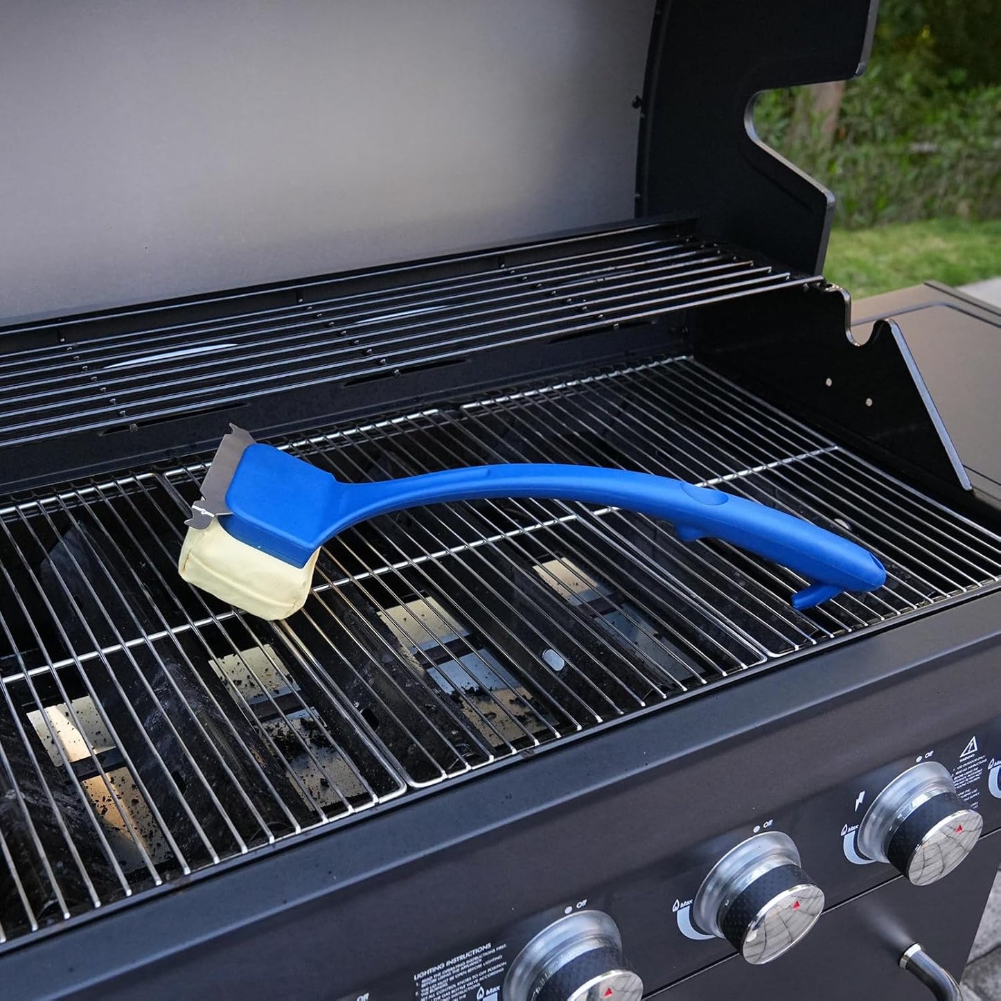 Grill Brush Bristle-Free with Replaceable Heat Resistant Kevlar Head Multi-Function Scraper BBQ Grilling Accessories, BBQ Grill Brush for Outdoor Grill, Heavy-Duty for Weber Grill Cleaner Accessories