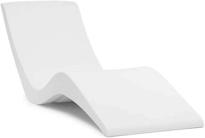 Aqua Outdoors Pool Chaise Lounge Chairs for Ledge & Shelf, Water-Weighted Pool Lounger for Depths Up to 9”, No Screw Plugs & Tools Needed, Classic White Ledge Lounger, Set of 1