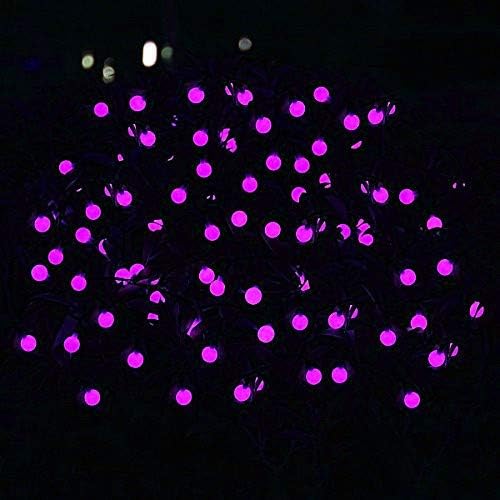 Globe Ball Fairy Lights, 50 LEDs 23ft/7M Solar Led Globe String Lights Waterproof with Two Lighting Modes for Garden Outdoor Party Christmas Decoration (Purple)