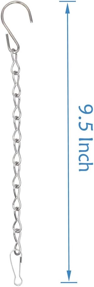 10 Pack 9.5 Inch Silver Hanging Chains for Hanging Bird Feeders, Bird Houses, Planters, Baskets, Birdbaths, Lanterns, Wind Chimes, Billboards, Signs and Ornaments