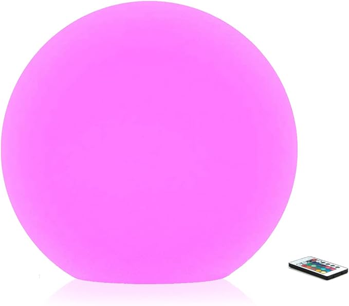 6-Inch LED Ball Light, Multi-Color Rechargeable Night Lights Waterproof Dimmable Mood Lamp with Remote for Home Garden Patio Party Bar Decors