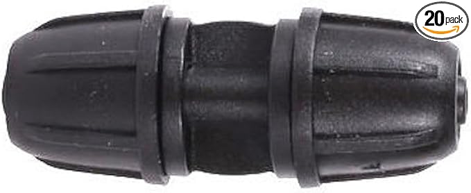 20-Pack Quick-Connect Locking 1/4" Drip Irrigation Coupling Connectors, Upgraded Fittings for 1/4 Inch Irrigation Tubing, Drip Kit (Coupling - 20 Pack)