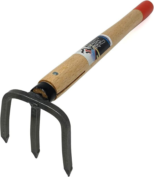 HACHIEMON Japanese Craftsmanship Garden Tool Hand Cultivator Rake Tiller Tool - Durable and Lightweight - Made in Japan