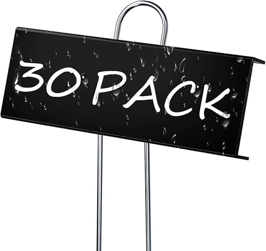 30 Pack Metal Plant Labels for Outdoor Garden Waterproof Plant Markers, Labels Garden Markers for Seedlings Herbs Vegetable Greenhouse Gifts with Pen - Black