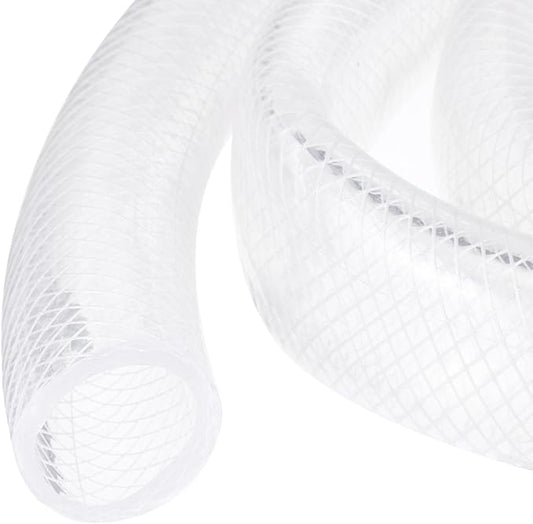 1 1/4" x 1 5/8" Braided Clear Plastic PVC Tubing 10ft High Pressure Flexible Reinforced Vinyl Tube, [for Garden Irrigation, Water Hose, Fish Tank, Water Transfer] - 31.8x41.3mm