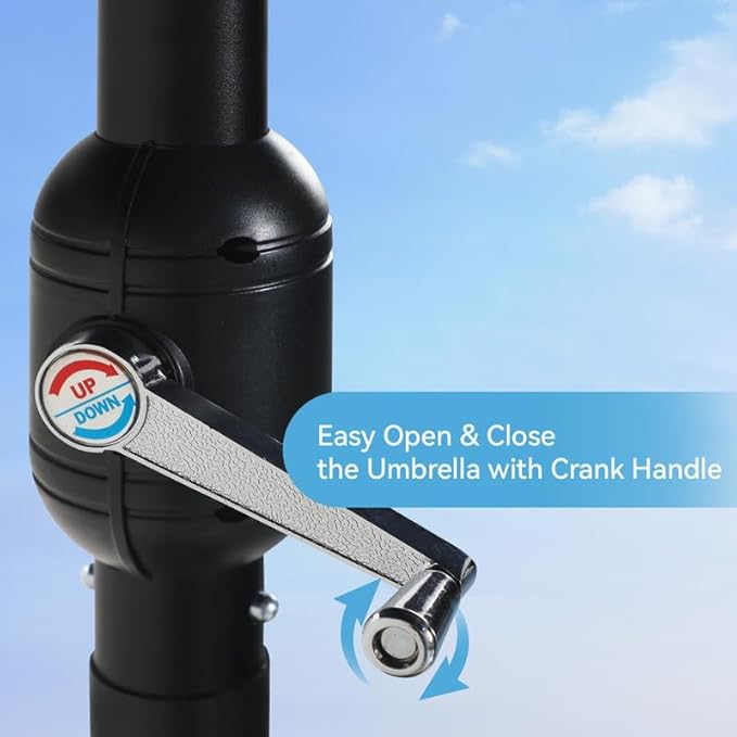 GREEN PARTY 15 ft Rectangle Patio Umbrella with Base Included, Double-Sided Table Umbrella with Crank, Large Outdoor Umbrellas for Patio Poolside Garden Backyard, Mint Green