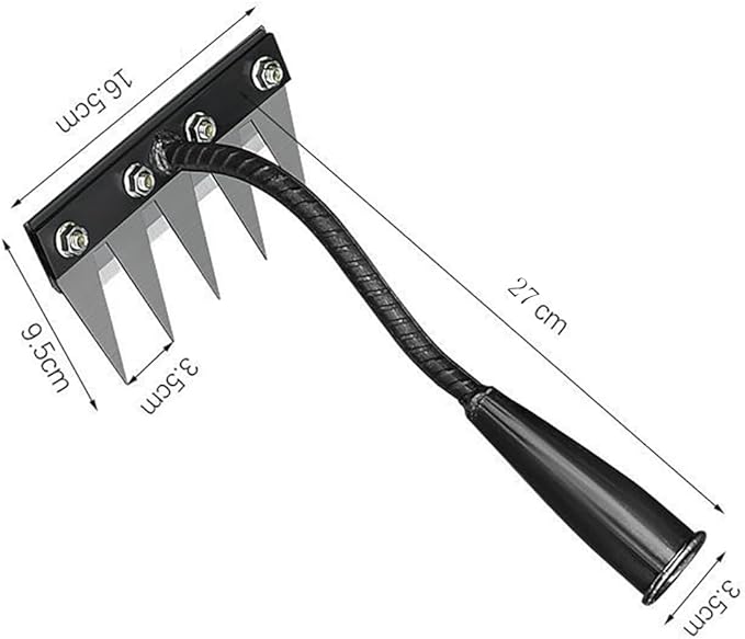 Gardening Hand Weeder Puller Tool, Manual Weeder with Detachable Blade Weeder Puller Tool,High-Carbon Steel Weed Removal Tool for Farm Lawn Garden, 5/6/7/8 Teeth Sizes (5 Teeth)