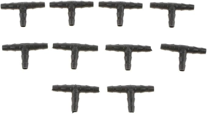 10PCS Micro Drip Irrigation System Dripper Tee Pipe Barb Hose Watering Garden