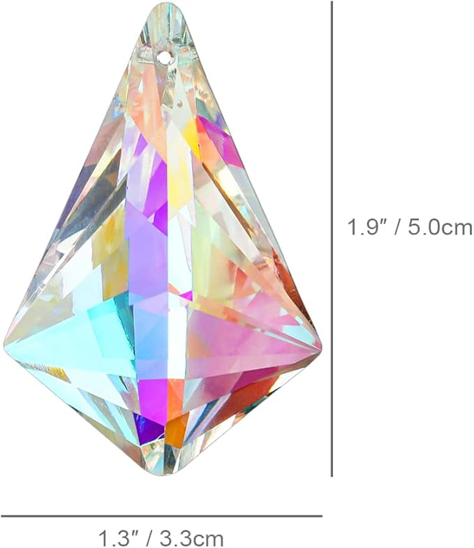 50mm Sun Catchers with Crystals, 10 Pcs Hanging Crystals Suncatchers for Windows, Colored Horns Crystals Prisms,Glass Pendant Suncatchers for Chandeliers, Garden, Christmas Tree Decor