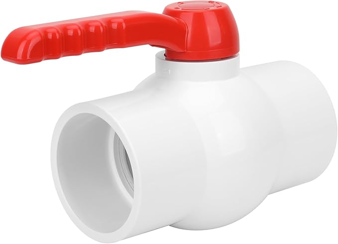 3Inch PVC Ball Valve Water Pipe Shut-off Valve Socket with Red T-Handle for Cold Water Supply lines, Irrigation Pipe fitting System(Socket x Socket), 3" PVC Water Shut-off Valves Fitting, SCH40