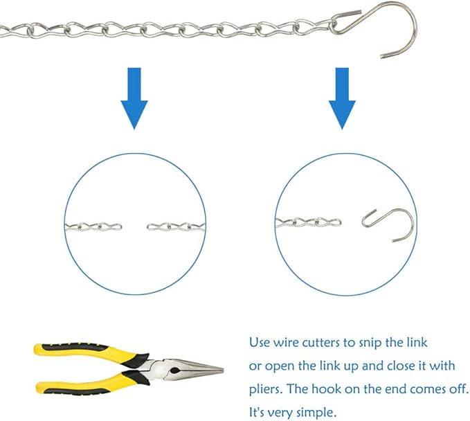 6 Pack 19.7 Inch Silver Hanging Chain for Hanging Bird Feeders, Bird Houses, Planters, Baskets, Birdbaths, Lanterns, Wind Chimes, Billboards, Signs and Ornaments