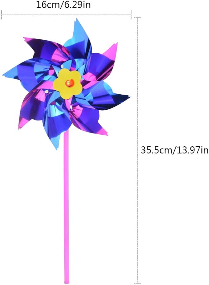 100pcs Plastic Rainbow Pinwheel,Windmill Party Pinwheels DIY Pinwheels Set for Kids Toy Garden Lawn Party Decor (100)