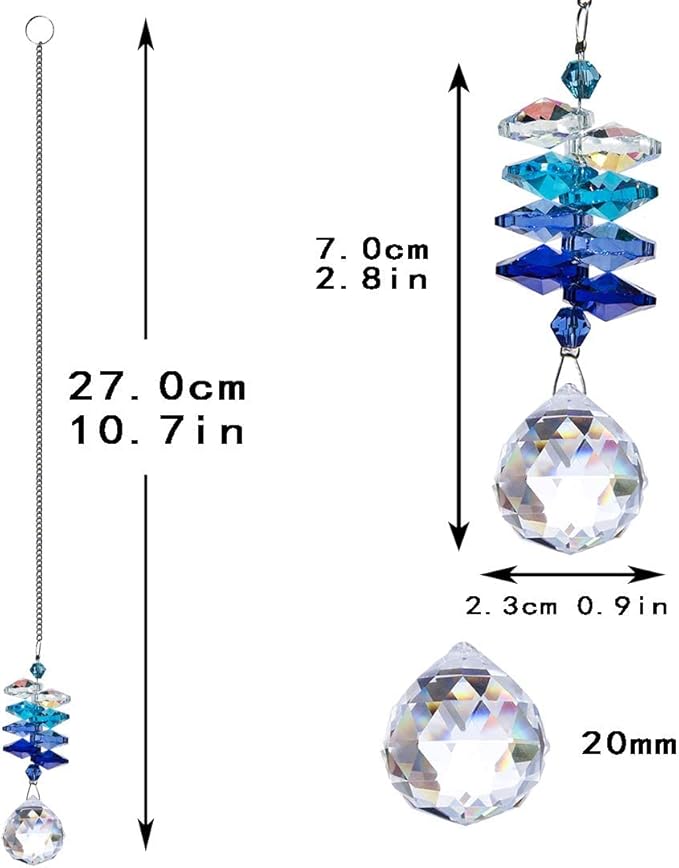 4PCS Crystal Hanging Sun Catchers for Window Indoor Rainbow Maker Suncatchers Crystals Ball Prism Chakra Octagon Bead Decor for Home Garden