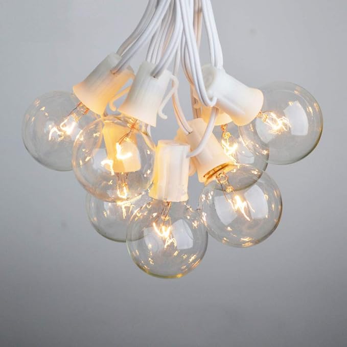 100Ft G40 Outdoor String Lights Patio Lights with 100 Edison Globe Bulbs, Connectable Outdoor String Lights Waterproof UL Listed for Indoor Porch Party Wedding Deck Balcony Wedding Party Decor- White