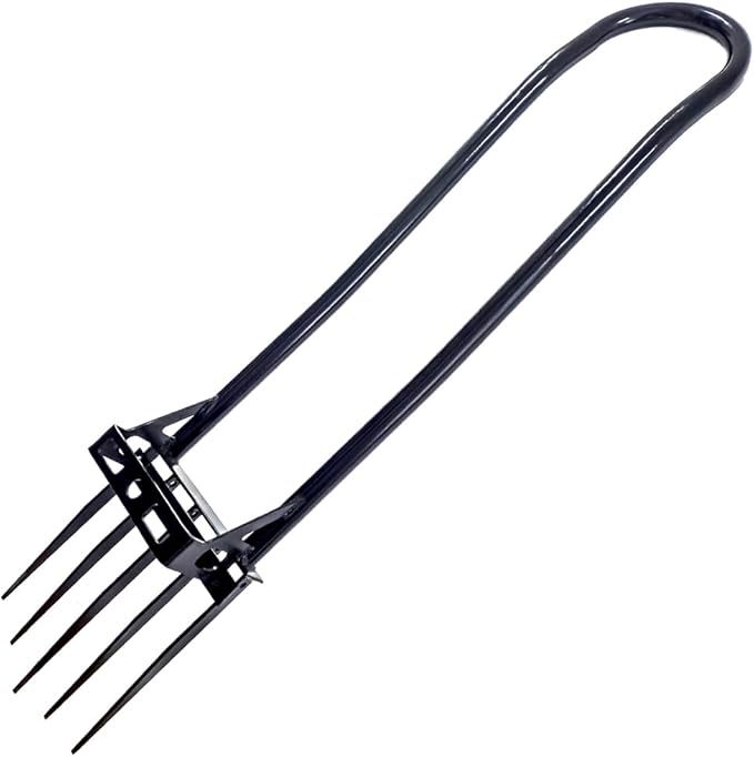 Heavy Duty Pitch Fork 46“ Steel Long Handle, Garden Broad Fork Loosening Soil & Breaks up Dirt, Garden Tool Claw Weeder Strengthening 5 Tines
