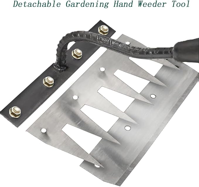 Gardening Hand Weeder Puller Tool, Manual Weeder with Detachable Blade Weeder Puller Tool,High-Carbon Steel Weed Removal Tool for Farm Lawn Garden, 5/6/7/8 Teeth Sizes (7 Teeth)