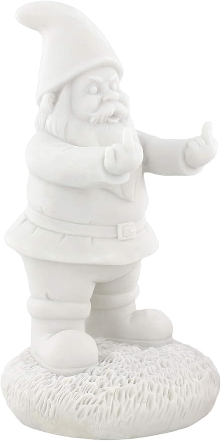 Gnometastic Gnude Gnomes - Unpainted Double Bird Garden Gnome Statue, 8.5in / DIY Paint Your Own Gnome - Funny Garden Gnomes to Paint for Adults, Outdoor or Indoor