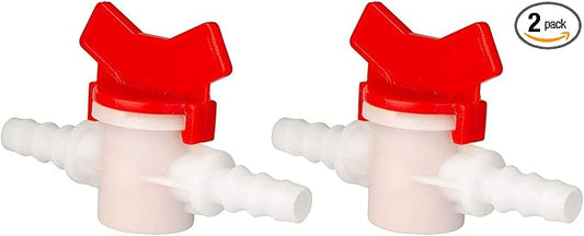 2 Pack Barbed Ball Valve 1" OD In-Line Ball Valve Shut-Off Switch with Hose Barb for Drip Irrigation and Aquariums Agricultura Garden